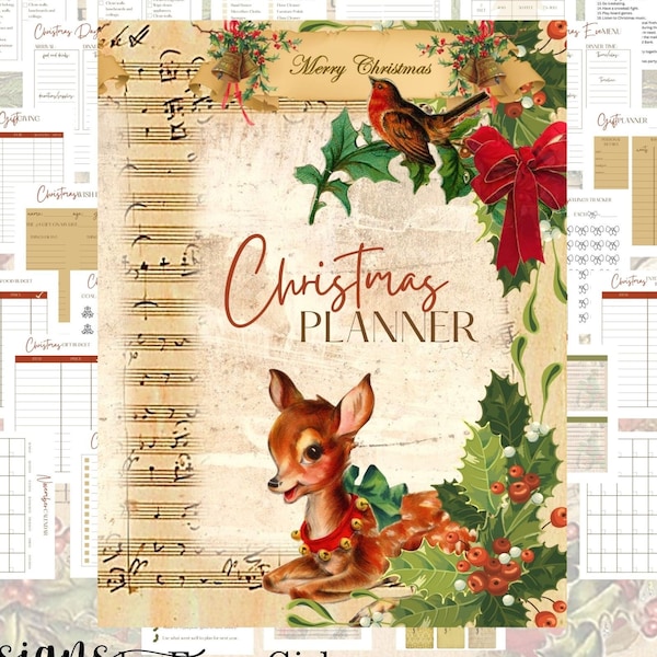 Undated Christmas Planner, Holiday Planner, Christmas Planner Printable, Gift Budget Planner, Christmas Gift List, Holiday Shopping Planner