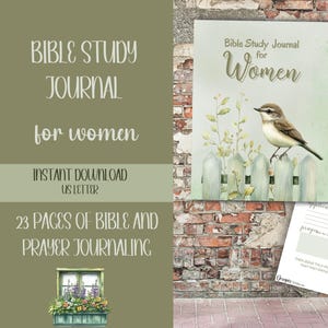 May include: A printable Bible study journal for women with a bird on a fence and a page with the text "S.O.A.P. Notes".
