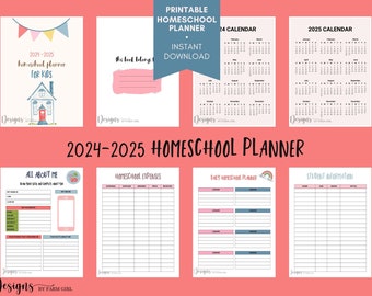 Homeschool Planner Pages, Homeschool Planner BUNDLE, Printable Homeschool planner pages, Lesson Planner, Academic Planner, PDF