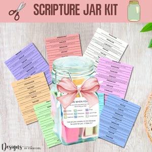 Digitales Schriftglas Kit, Bibel-Vers-Gefühle, Lies mich, wenn Bibelverse, farblich gekennzeichnete Bibelverse, Schriftglas, digitaler Download