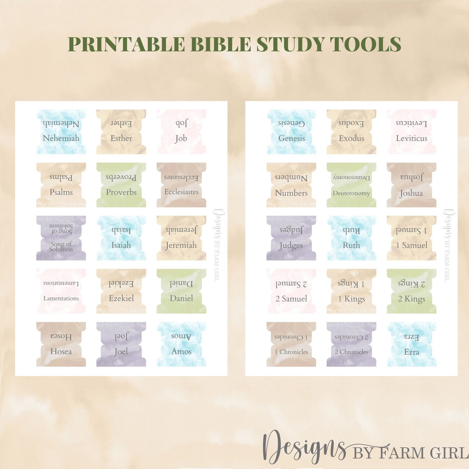 Printable Bible Study Bundle Tabs Tracker Bookmarks Digital