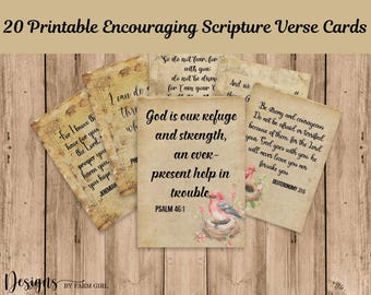 Encouraging Bible Verse Cards: Christian Scripture Gifts (Printable)