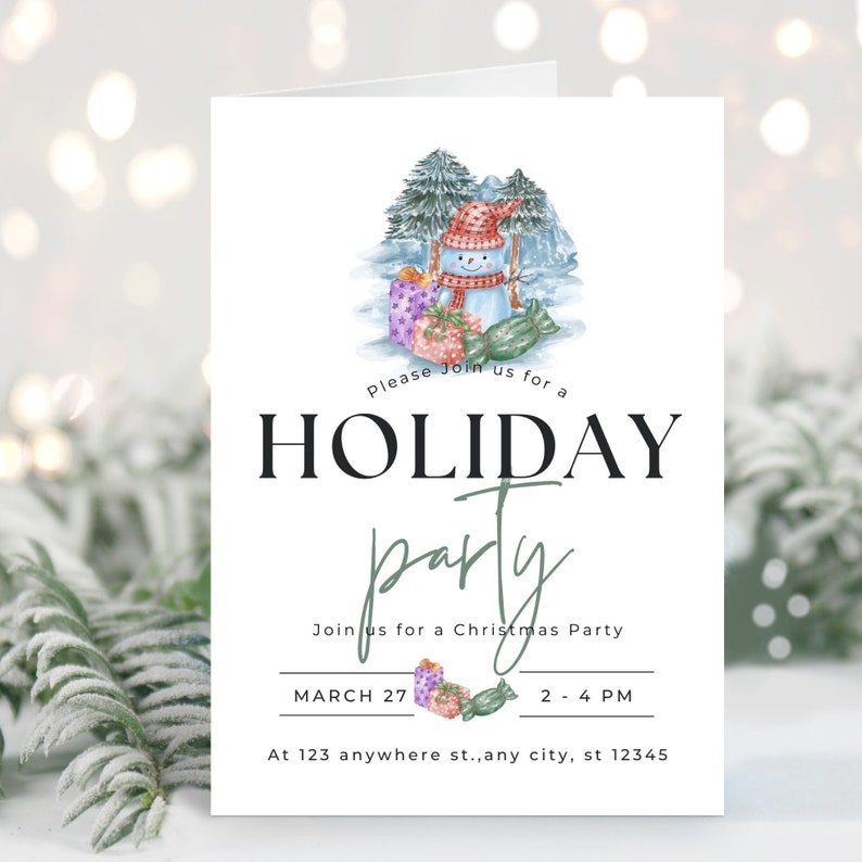 Editable Holiday Party Invitation Holiday Party Invite Etsy
