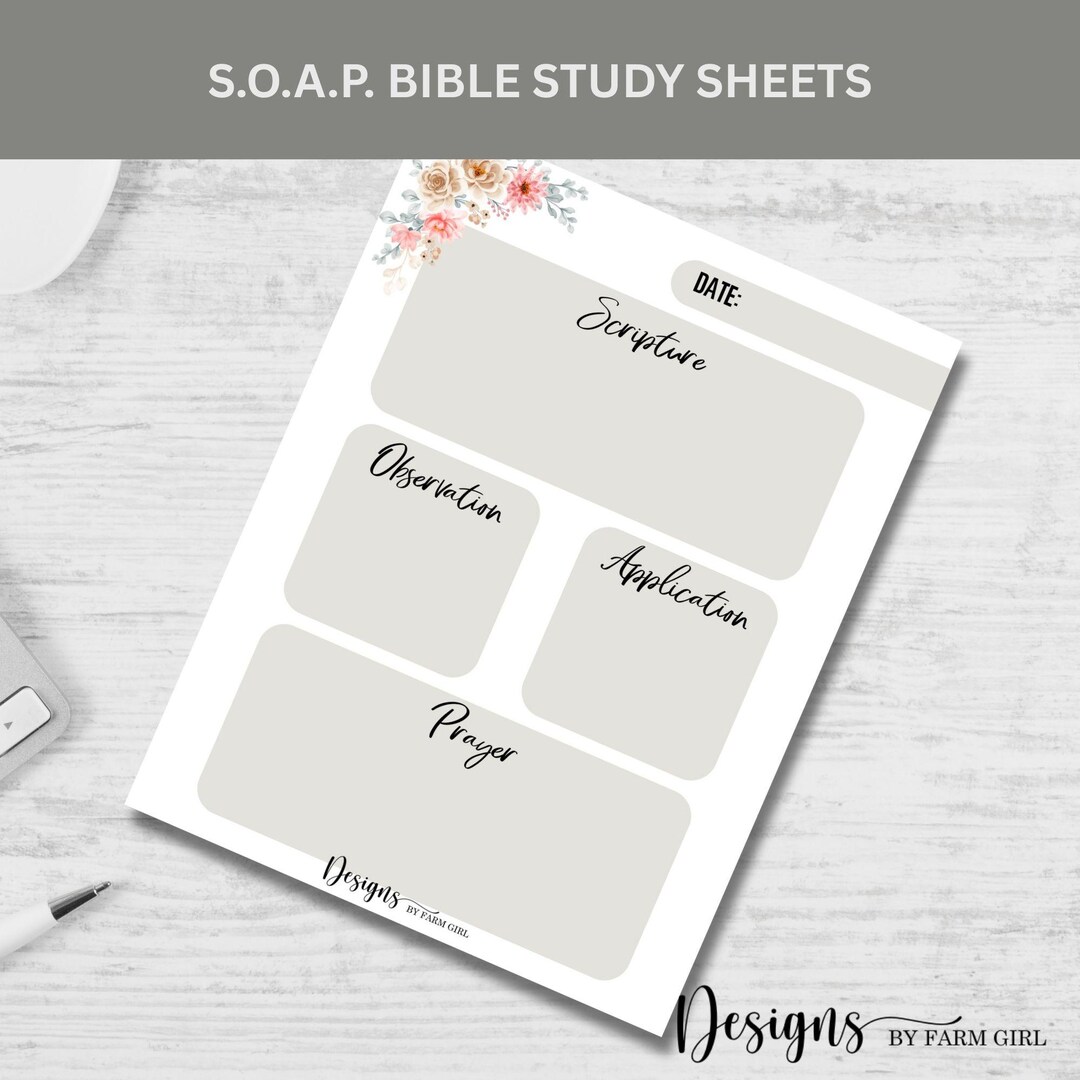 SOAP Bible Study Printable Sheets: Scripture Study Aid (PDF) - Etsy