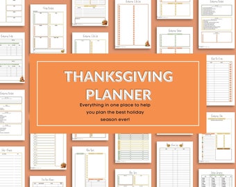 Thanksgiving Planner, Undated Planner, Thanksgiving Activity Sheets, Thanksgiving Menu Planner, Thanksgiving Checklists