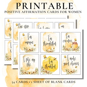 Affirmation Cards, 54 Affirmation Cards for Women, Daily Affirmations for Women, Mindfulness Cards, Positive Quotes Flashcards, Positivity