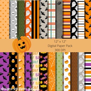 Halloween Digital Paper Pack | Halloween Paper Pack | Seamless Digital Paper | Halloween Background Paper | Instant Download