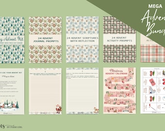 Faith-Based Advent Calendar Bundle: Family Activities, Scripture (Digital Download)