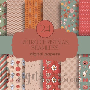 Retro Christmas Seamless Paper: Groovy Holiday Patterns (Digital Download)