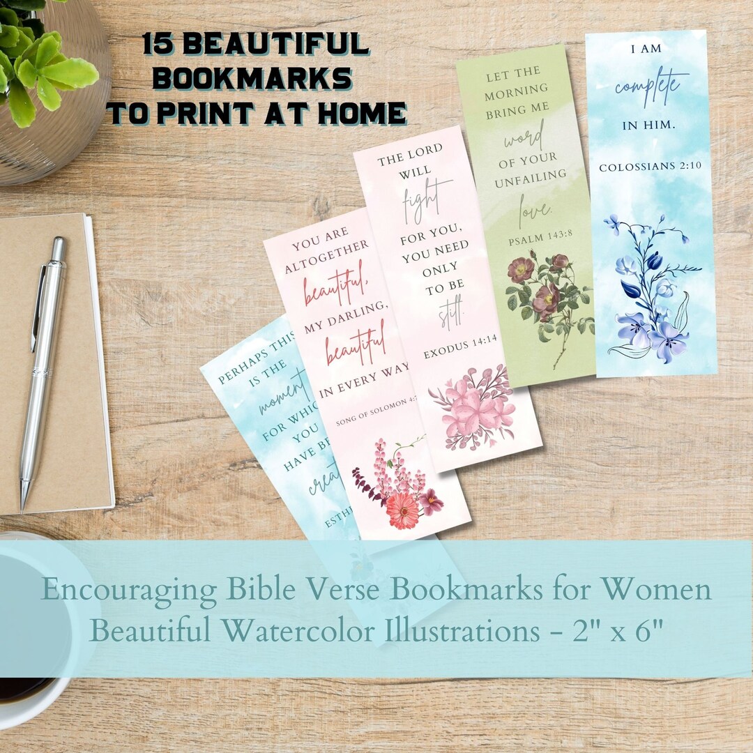 Scripture Verse Bookmarks for Women, Bible Verse Bookmarks, Printable