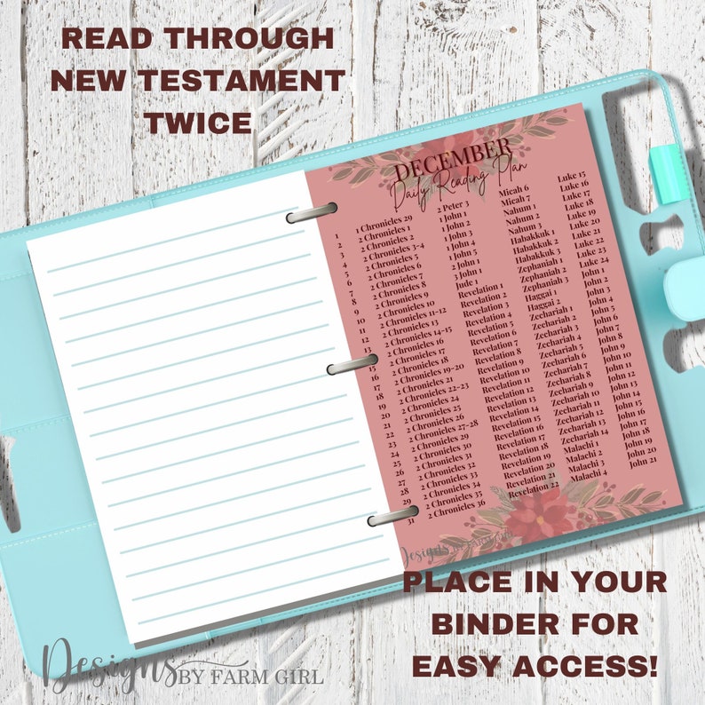 Printable Bible Reading Plan, One Year Bible Reading Plan, Bible in a ...