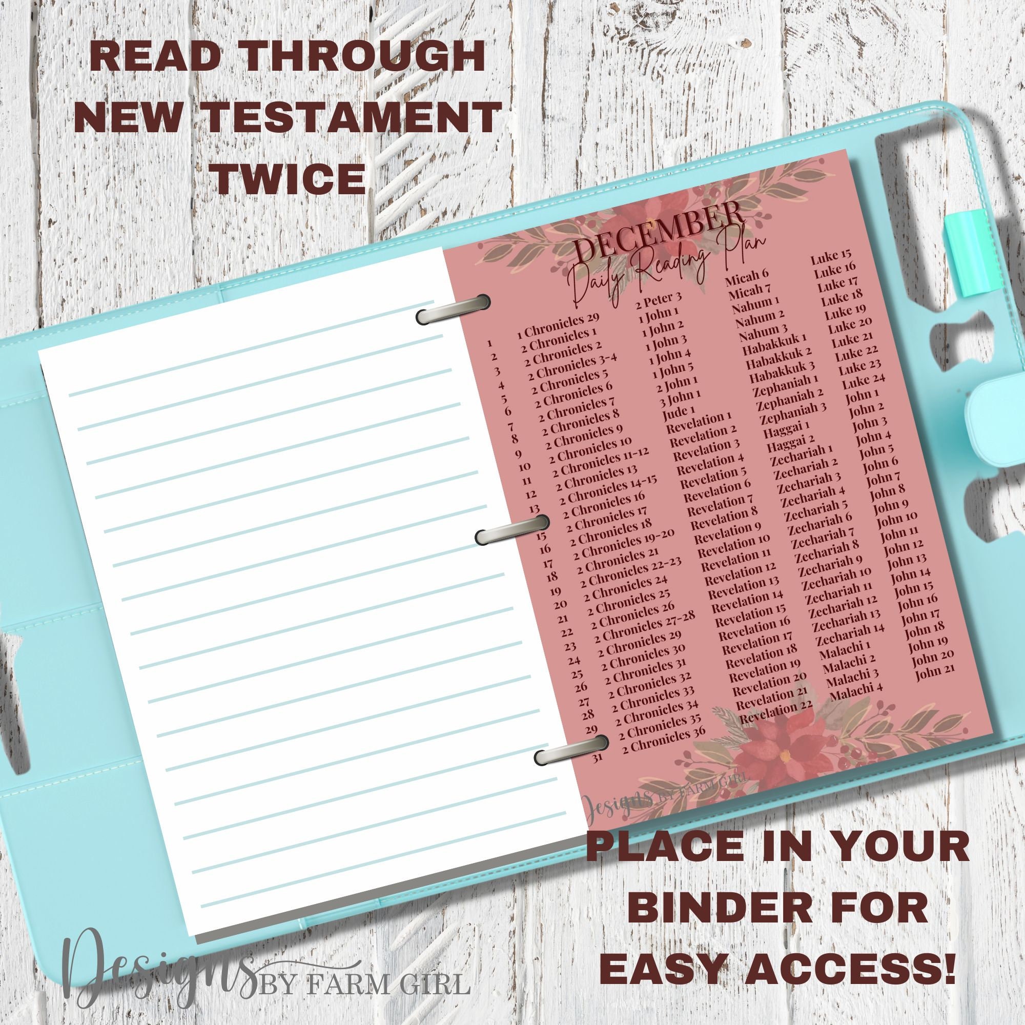 1 Year Printable Bible Reading