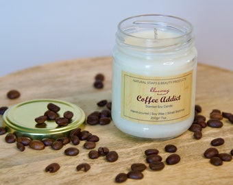 Coffee Soy Candle, Coffee Scented Soy Wax Candle, Natural Candle With Cotton Wick, Desk Décor, Eco-friendly Home Scent, Coffee Lovers Gift