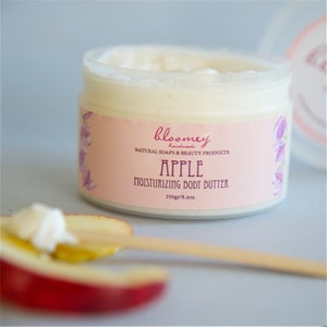 Apple Body Cream, Scented Body Moisturizer, Whipped Body Butter, Skin Soothing Lotion, Nourishing Cream, Natural Body Care, Self-Care Gift