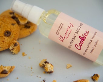 Cookies Flavored Body Oil, Nourishing Moisturizer, Cookies Body Spray, After Bath Oil For Soft Skin, Soothing After Wax Care, Self Care Gift