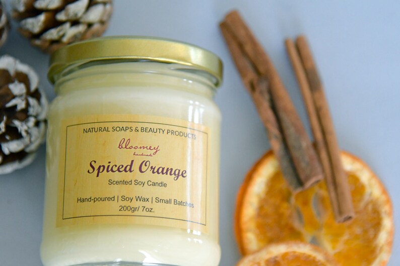 Holiday Soy Candle Spiced Orange Handcrafted