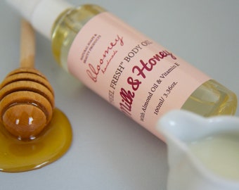 Milk & Honey Body Oil, Flavored Moisturizer, Soothing Body Oil, Honey Body Oil, Skin Nourishing Oil, Deep Skin Hydration, Self-Care Gift