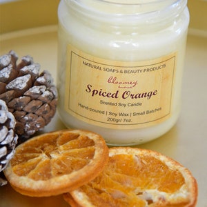 Spicy Fragranced Soy Cand;e Orange & Cinnamon 200ml