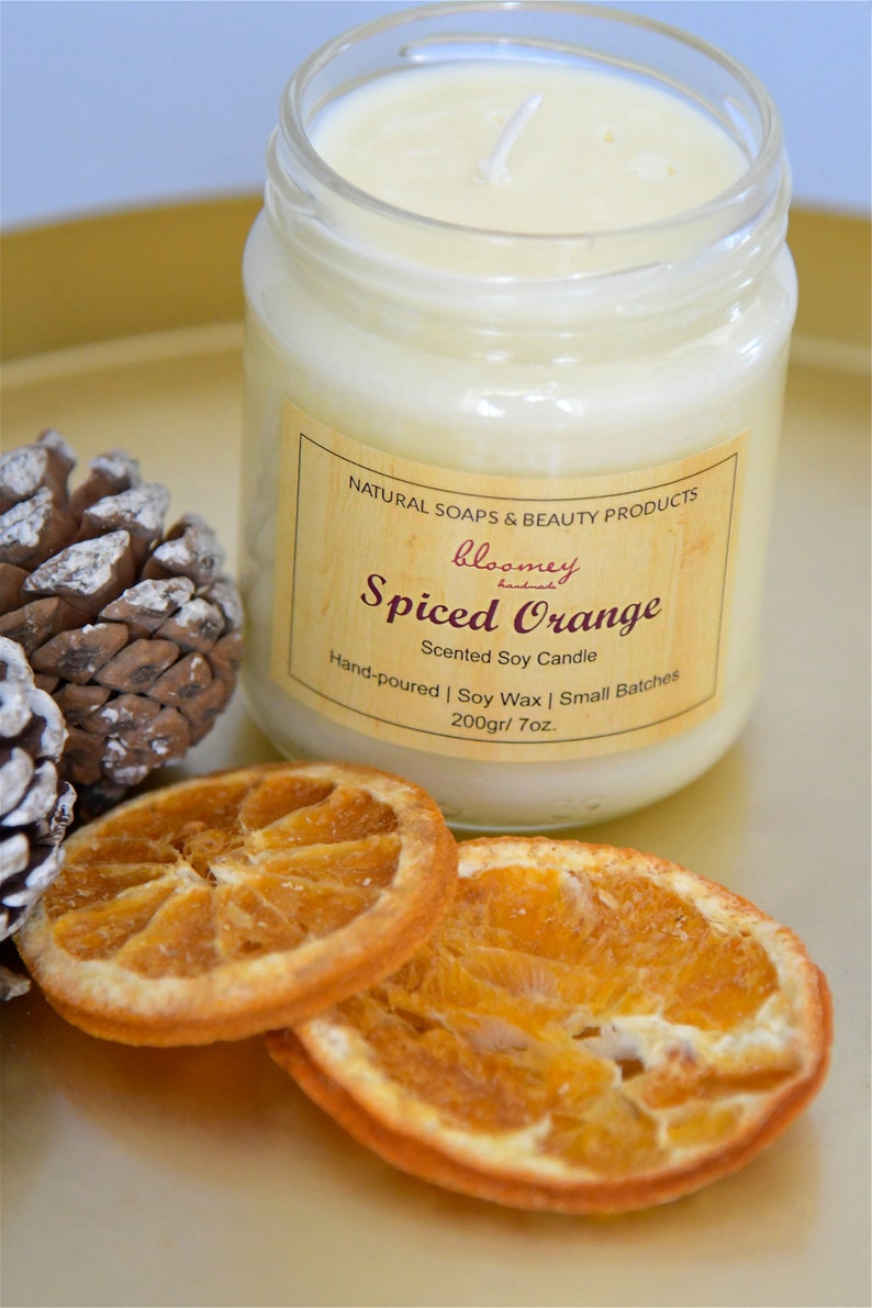 Spicy Fragranced Soy Cand;e Orange & Cinnamon 200ml