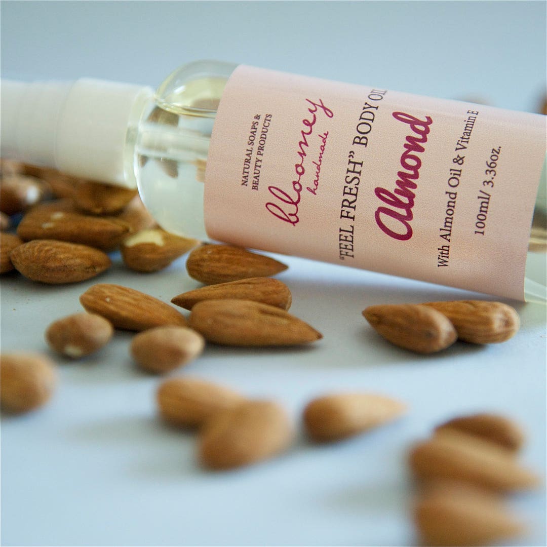 Almond Body Oil Soothing Body Moisturizer Almond Scented Etsy UK