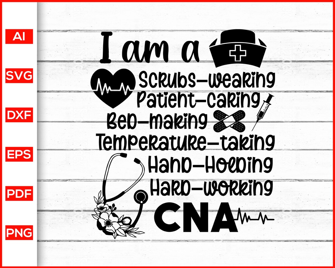 Certified Nursing Assistant svg Nurse Appreciation Svg CNA Etsy