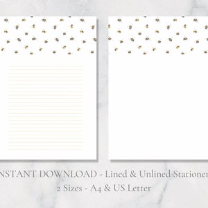 Bij afdrukbaar briefpapier honing stationair natuur briefpapier Wildlife brief briefpapier insect A4 US Letter Instant Download