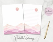 Mountain Moon Printable Stationery Half US Letter A5 Boho Stationary Minimal Writing Paper Cute Letter Writing Paper Instant Download