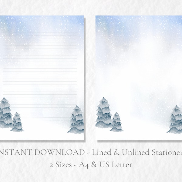 Winter Printable Stationery - Etsy