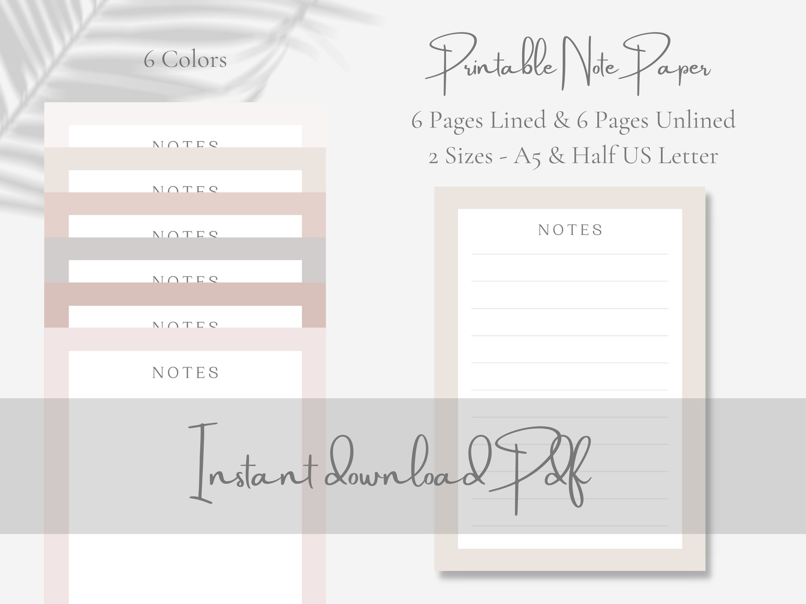 Neutral Beige Printable Writing Paper Stationary Paper Note - Etsy