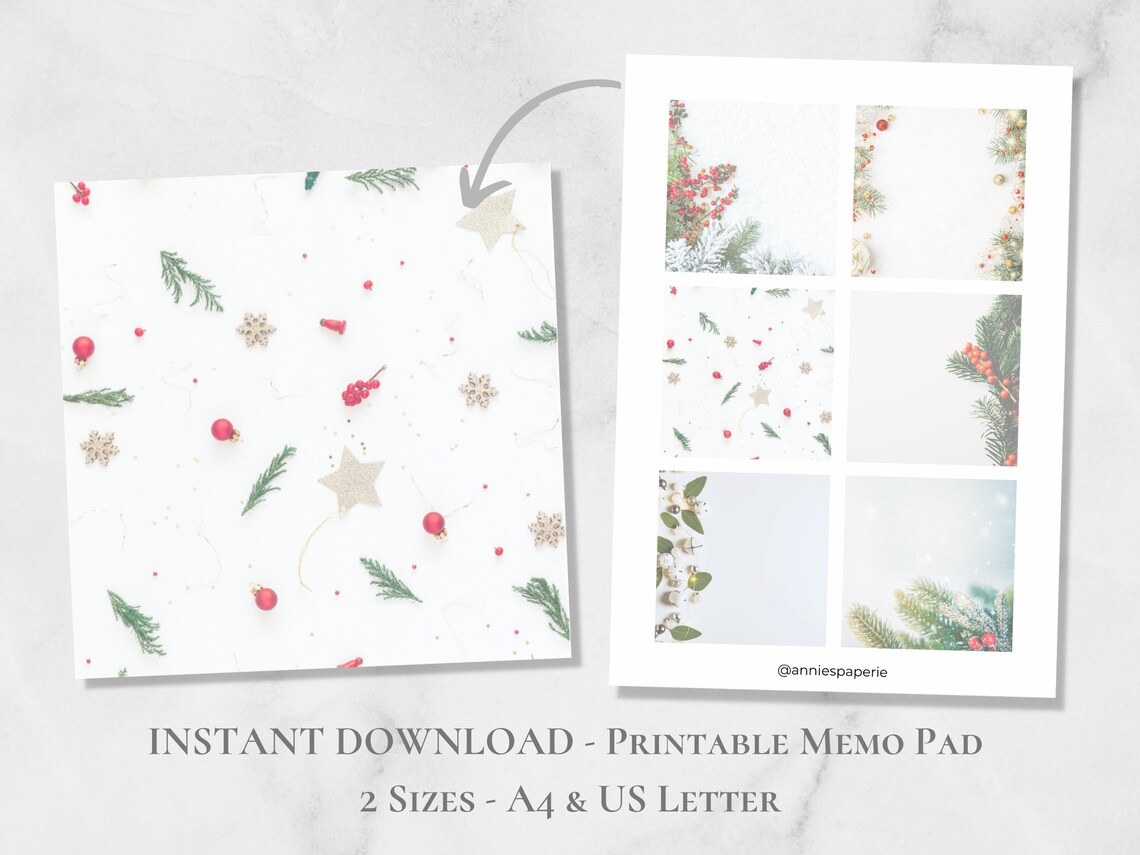 BUNDLE Christmas Stationery Printable Holiday Stationary Paper Etsy UK