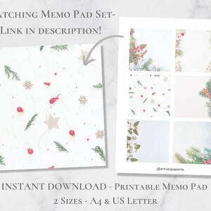 Weihnachten Briefpapier Urlaub Briefpapier zum ausdrucken Festliche Schreibpapier Weihnachten Brief Set A4 US Letter Instant Download Bild 3