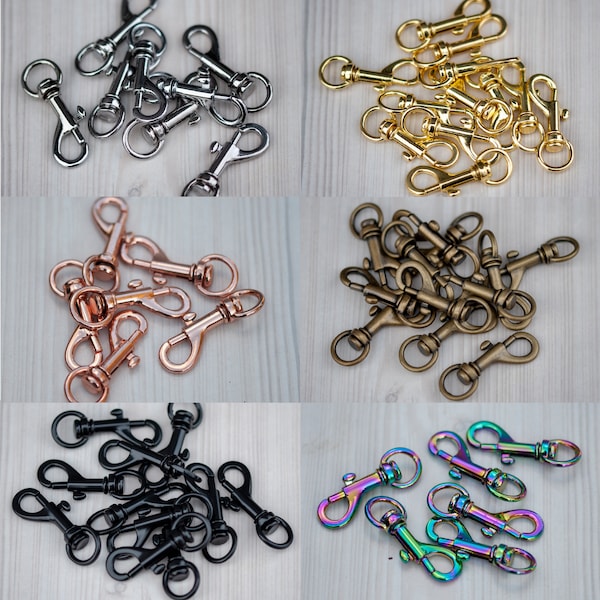 Snap hook 46 mm | Gold | Bronze | Silver | Black | Rose Gold | Snap Hook Swivel | Key Hook | Dog Lead Snap | Trigger Clip | Swivel Clasp