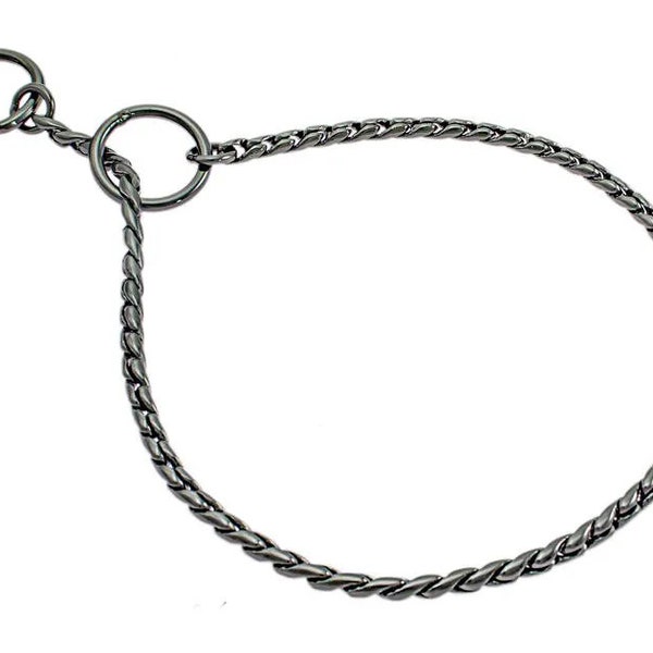 ANTHRACITE 5mm snake chain for show lead | Dog show lead | Choke collar | Show collar | Chain collar | Choke chain | Snake collar