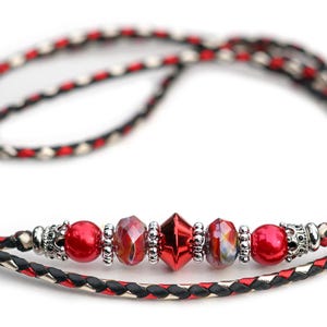 SHOW LEAD | Kangaroo leather show lead in black, fire red and platinum | Dog show lead | Leather lead