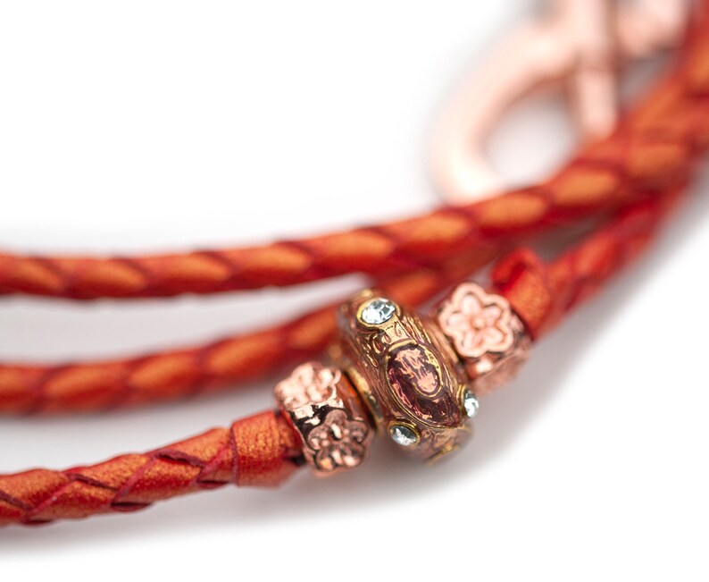 Leather lead Kangaroo leather show lead in sunset shimmer Dog show lead SHOW LEAD