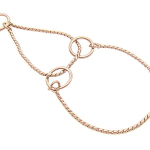 Martingale 3mm SNAKE CHAIN rose gold for show lead | Half Choke collar | Show collar | Metal collar | Chain collar | Snake collar