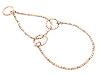 Martingale 3mm SNAKE CHAIN rose gold for show lead | Half Choke collar | Show collar | Metal collar | Chain collar | Snake collar