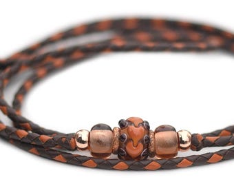 SHOW LEAD | Kangaroo leather show lead in dark brown & saddle tan | Dog show lead | Leather lead
