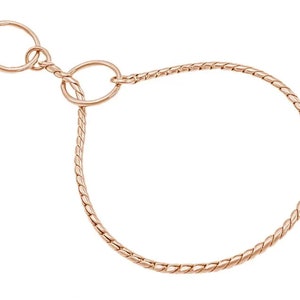 ROSE GOLD 2mm snake chain for show lead | Dog show lead | Choke collar | Show collar | Chain collar | Choke chain | Snake collar