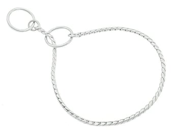 SILVER 5mm snake chain for show lead | Dog show lead | Choke collar | Show collar | Chain collar | Choke chain | Snake collar