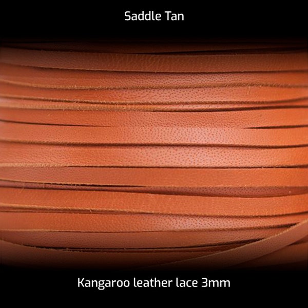 SADDLE TAN | Kangaroo leather lace per meter | Leather Lace | Kangaroo Lace | Show Lead | Show lead lace | Lacing | Kangaroo Leather