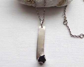 Raw Ruby Silver Pendant, Handmade Minimalist Gemstone Necklace