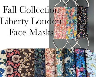 Liberty London Masque facial en coton lavable pour femmes avec fil de nez et sangle élastique réglable Fall Collection masques haut de gamme