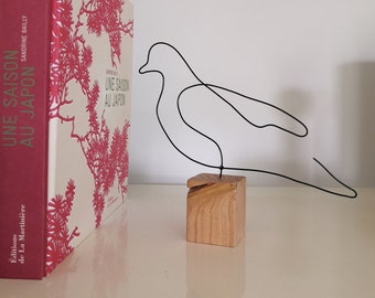sculpture oiseau metal à poser, idée cadeau