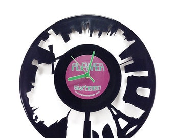 Paris Vinyl Clock