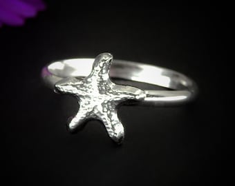 Sterling Silver Starfish Ring - Handmade Ocean Jewelry - Made to Order