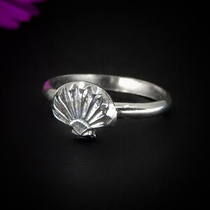 Scallop Shell Ring - Sterling Silver - Made to Order - Fan Shell Ring - Hammered Ocean Jewelry - Handmade Comb Shell Ring - Escallop Ring