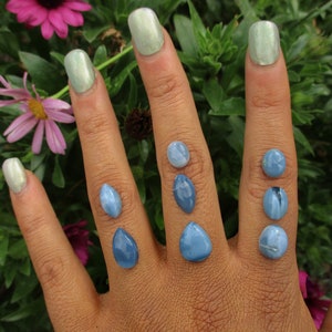 Your Custom Peruvian Blue Opal Ring - Sterling Silver - Made to Order - Choose Your Stone Ring - Blue Gemstone Jewellery - Unique Stone Ring