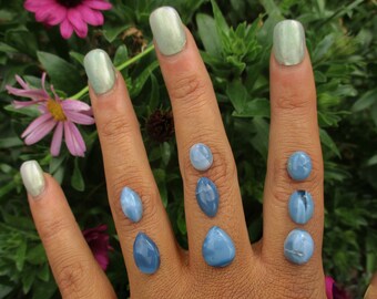 Your Custom Peruvian Blue Opal Ring - Sterling Silver - Made to Order - Choose Your Stone Ring - Blue Gemstone Jewellery - Unique Stone Ring