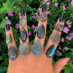 Your Custom Labradorite Statement Ring - Sterling Silver, Made to Order, Choose Your Stone Ring, Large Labradorite Ring, Labradorite Jewelry